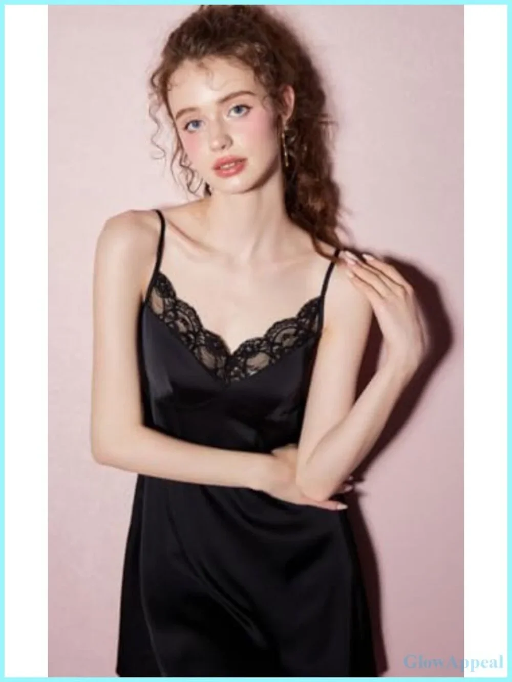 Silky Satin Nightgown Adjustable Spaghetti Strap V-Neck Sleeveless Dress
